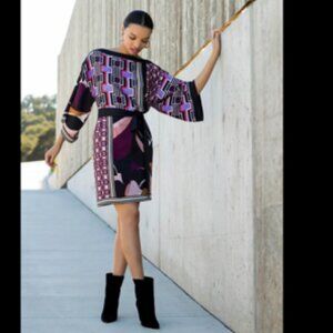 Trina Turk Corpcore Modest Office Dress Easy Care Kimono Sleeve 4